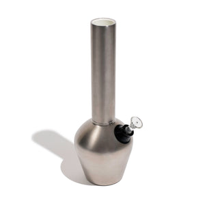 CHILL CERAMIC LINED METAL BEAKER W/ GLASS BOWL - SILVER STAINLESS STEEL