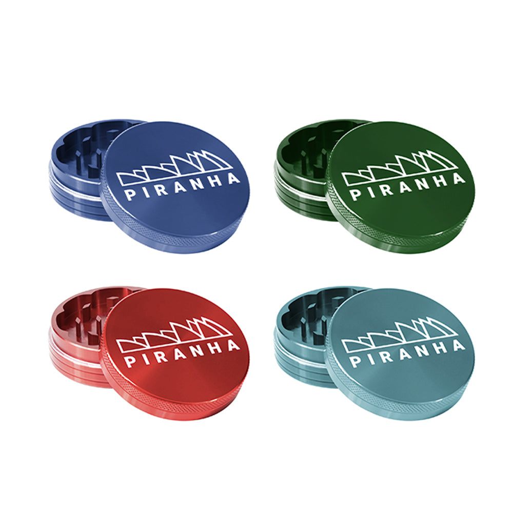 PIRANHA, ALUMINUM 2 PIECE GRINDER, 2.2IN 56MM, GREEN