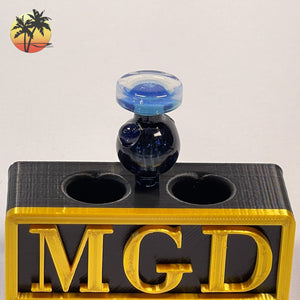 MGD - Blue Stardust Crushed Opal & Black with Aquapolis Puffco Peak Pro Bubble Cap