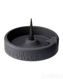 DEBOWLER MINIMALIST SILICONE ASHTRAY - BLACK WITH BLACK SPIKE
