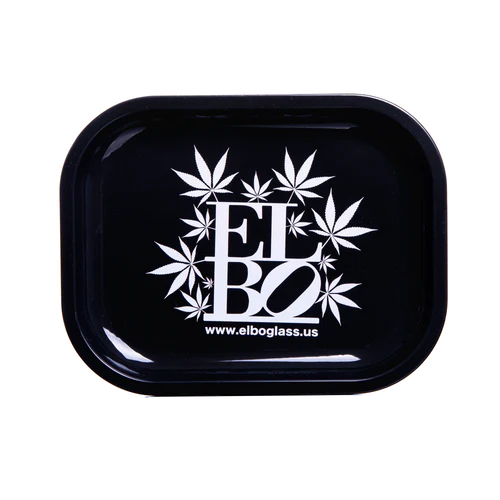 Elbo Small Metal Rolling Tray - Flower Logo